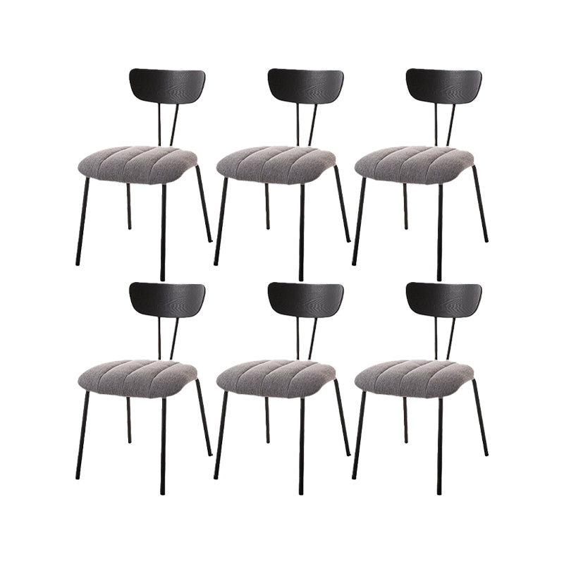 Silla lateral de estilo industrial Silla de comedor tapizada con base de metal