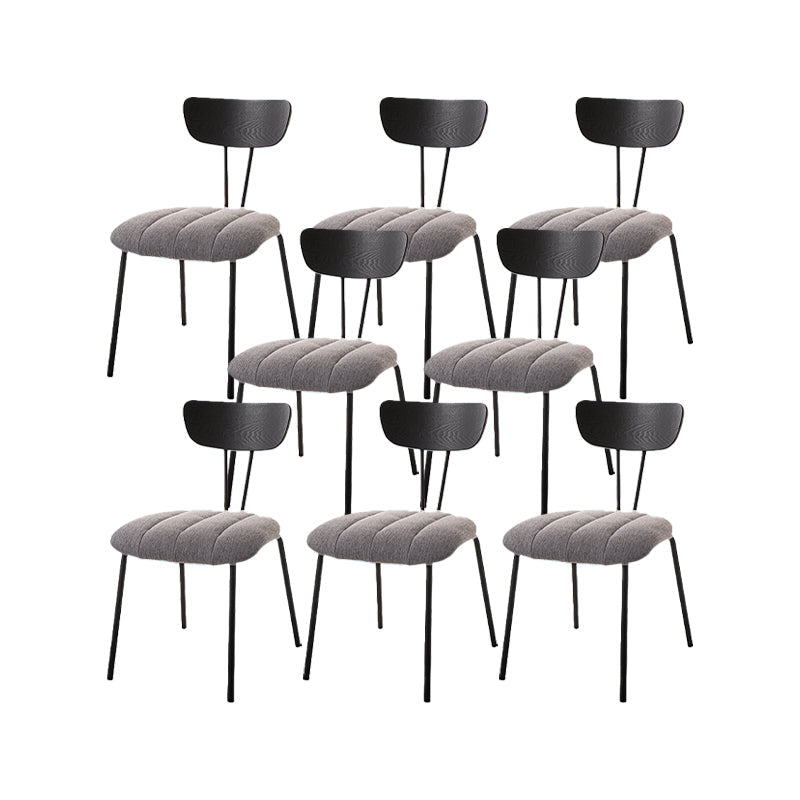 Silla lateral de estilo industrial Silla de comedor tapizada con base de metal