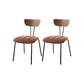 Silla lateral de estilo industrial Silla de comedor tapizada con base de metal