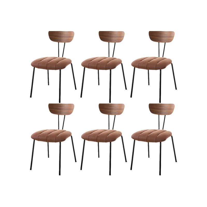 Silla lateral de estilo industrial Silla de comedor tapizada con base de metal