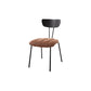 Silla lateral de estilo industrial Silla de comedor tapizada con base de metal