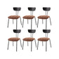 Silla lateral de estilo industrial Silla de comedor tapizada con base de metal
