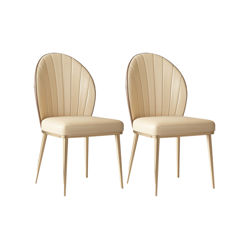 Nordic Style Metal Side Chair Gold Base Side Dining Chair for Home Use