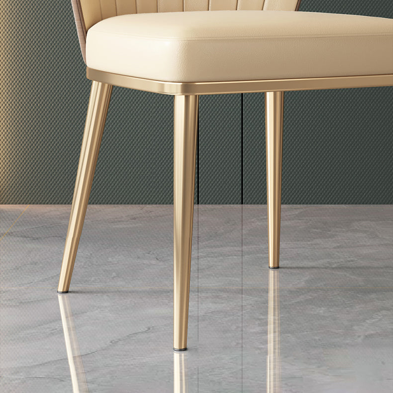 Nordic Style Metal Side Chair Gold Base Side Dining Chair for Home Use