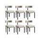 Nordic Style Colorful Side Chair Flannelette Side Dining Chair for Home Use Off-White 6 Piece Set Clearhalo 'Dining Chairs' 'Dining Tables & Seating' 'dining_chair' 'furn' 'furn_dining_chair' 'Furniture' 'Kitchen & Dining Furniture' 7014616
