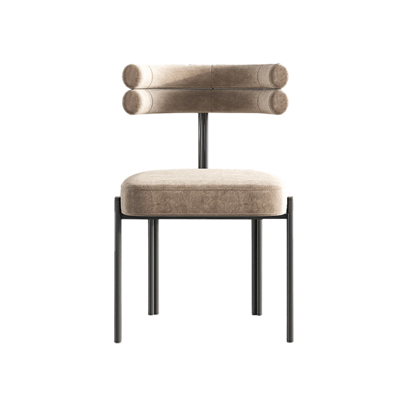 Nordic Style Colorful Side Chair Flannelette Side Dining Chair for Home Use Clearhalo 'Dining Chairs' 'Dining Tables & Seating' 'dining_chair' 'furn' 'furn_dining_chair' 'Furniture' 'Kitchen & Dining Furniture' 7014619