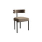 Nordic Style Colorful Side Chair Flannelette Side Dining Chair for Home Use Khaki 1 Piece Clearhalo 'Dining Chairs' 'Dining Tables & Seating' 'dining_chair' 'furn' 'furn_dining_chair' 'Furniture' 'Kitchen & Dining Furniture' 7014621