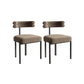 Nordic Style Colorful Side Chair Flannelette Side Dining Chair for Home Use Khaki 2 Piece Set Clearhalo 'Dining Chairs' 'Dining Tables & Seating' 'dining_chair' 'furn' 'furn_dining_chair' 'Furniture' 'Kitchen & Dining Furniture' 7014622