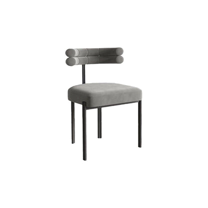 Nordic Style Colorful Side Chair Flannelette Side Dining Chair for Home Use Grey 1 Piece Clearhalo 'Dining Chairs' 'Dining Tables & Seating' 'dining_chair' 'furn' 'furn_dining_chair' 'Furniture' 'Kitchen & Dining Furniture' 7014630