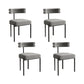 Nordic Style Colorful Side Chair Flannelette Side Dining Chair for Home Use Grey 4 Piece Set Clearhalo 'Dining Chairs' 'Dining Tables & Seating' 'dining_chair' 'furn' 'furn_dining_chair' 'Furniture' 'Kitchen & Dining Furniture' 7014632