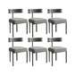 Nordic Style Colorful Side Chair Flannelette Side Dining Chair for Home Use Grey 6 Piece Set Clearhalo 'Dining Chairs' 'Dining Tables & Seating' 'dining_chair' 'furn' 'furn_dining_chair' 'Furniture' 'Kitchen & Dining Furniture' 7014633