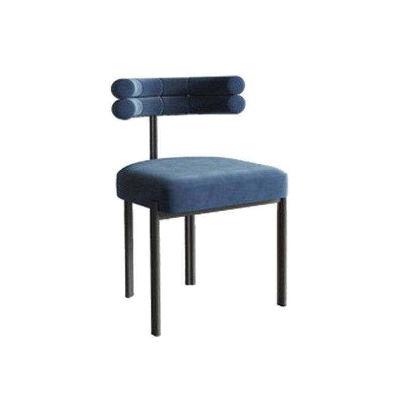 Nordic Style Colorful Side Chair Flannelette Side Dining Chair for Home Use Blue 1 Piece Clearhalo 'Dining Chairs' 'Dining Tables & Seating' 'dining_chair' 'furn' 'furn_dining_chair' 'Furniture' 'Kitchen & Dining Furniture' 7014635