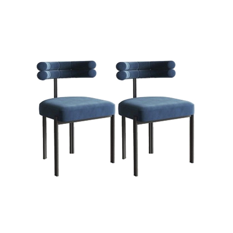 Nordic Style Colorful Side Chair Flannelette Side Dining Chair for Home Use Blue 2 Piece Set Clearhalo 'Dining Chairs' 'Dining Tables & Seating' 'dining_chair' 'furn' 'furn_dining_chair' 'Furniture' 'Kitchen & Dining Furniture' 7014636