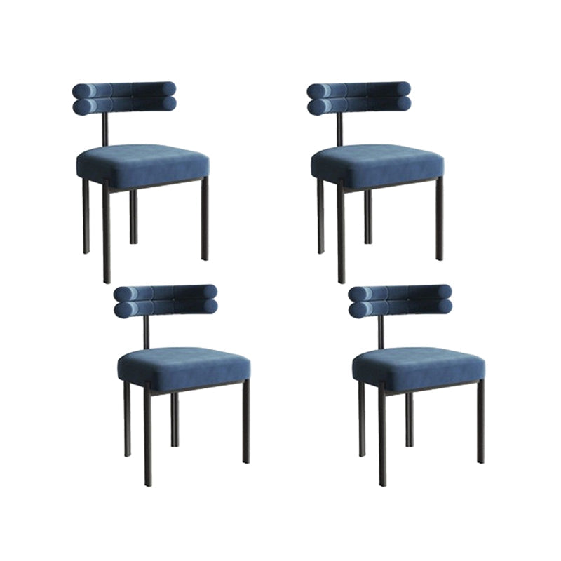 Nordic Style Colorful Side Chair Flannelette Side Dining Chair for Home Use Blue 4 Piece Set Clearhalo 'Dining Chairs' 'Dining Tables & Seating' 'dining_chair' 'furn' 'furn_dining_chair' 'Furniture' 'Kitchen & Dining Furniture' 7014637