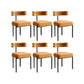 Nordic Style Colorful Side Chair Flannelette Side Dining Chair for Home Use Orange 6 Piece Set Clearhalo 'Dining Chairs' 'Dining Tables & Seating' 'dining_chair' 'furn' 'furn_dining_chair' 'Furniture' 'Kitchen & Dining Furniture' 7014643