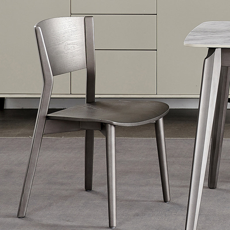 Armless Kitchen Dining Chairs Solid Wood Open Back Dining Chairs Clearhalo 'Dining Chairs' 'Dining Tables & Seating' 'dining_chair' 'furn' 'furn_dining_chair' 'Furniture' 'Kitchen & Dining Furniture' 7014648