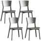 Armless Kitchen Dining Chairs Solid Wood Open Back Dining Chairs Grey 4 Piece Set Clearhalo 'Dining Chairs' 'Dining Tables & Seating' 'dining_chair' 'furn' 'furn_dining_chair' 'Furniture' 'Kitchen & Dining Furniture' 7014649