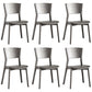 Armless Kitchen Dining Chairs Solid Wood Open Back Dining Chairs Grey 6 Piece Set Clearhalo 'Dining Chairs' 'Dining Tables & Seating' 'dining_chair' 'furn' 'furn_dining_chair' 'Furniture' 'Kitchen & Dining Furniture' 7014651