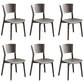 Armless Kitchen Dining Chairs Solid Wood Open Back Dining Chairs Black 6 Piece Set Clearhalo 'Dining Chairs' 'Dining Tables & Seating' 'dining_chair' 'furn' 'furn_dining_chair' 'Furniture' 'Kitchen & Dining Furniture' 7014660