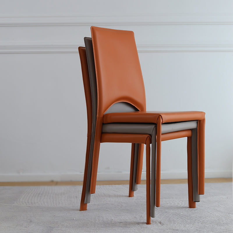 Modern Simple Side Chair Faux Leather Side Dining Chair for Home Use Clearhalo 'Dining Chairs' 'Dining Tables & Seating' 'dining_chair' 'furn' 'furn_dining_chair' 'Furniture' 'Kitchen & Dining Furniture' 7014663