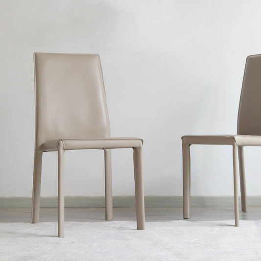 Modern Simple Side Chair Faux Leather Side Dining Chair for Home Use