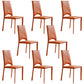 Modern Simple Side Chair Faux Leather Side Dining Chair for Home Use Orange 8 Piece Set Clearhalo 'Dining Chairs' 'Dining Tables & Seating' 'dining_chair' 'furn' 'furn_dining_chair' 'Furniture' 'Kitchen & Dining Furniture' 7014672