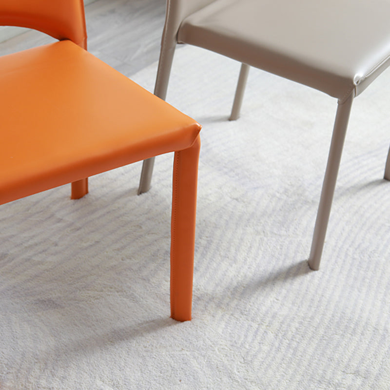 Modern Simple Side Chair Faux Leather Side Dining Chair for Home Use Clearhalo 'Dining Chairs' 'Dining Tables & Seating' 'dining_chair' 'furn' 'furn_dining_chair' 'Furniture' 'Kitchen & Dining Furniture' 7014676