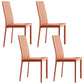 Modern Simple Side Chair Faux Leather Side Dining Chair for Home Use Light Orange 4 Piece Set Clearhalo 'Dining Chairs' 'Dining Tables & Seating' 'dining_chair' 'furn' 'furn_dining_chair' 'Furniture' 'Kitchen & Dining Furniture' 7014685