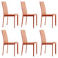 Modern Simple Side Chair Faux Leather Side Dining Chair for Home Use Light Orange 6 Piece Set Clearhalo 'Dining Chairs' 'Dining Tables & Seating' 'dining_chair' 'furn' 'furn_dining_chair' 'Furniture' 'Kitchen & Dining Furniture' 7014686