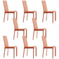 Modern Simple Side Chair Faux Leather Side Dining Chair for Home Use Light Orange 8 Piece Set Clearhalo 'Dining Chairs' 'Dining Tables & Seating' 'dining_chair' 'furn' 'furn_dining_chair' 'Furniture' 'Kitchen & Dining Furniture' 7014687