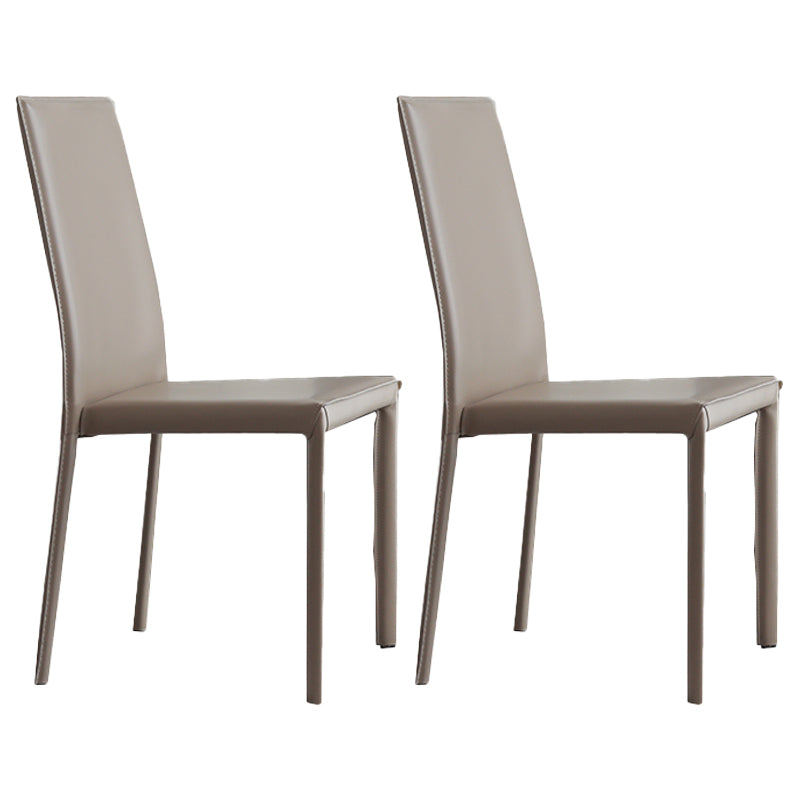 Modern Simple Side Chair Faux Leather Side Dining Chair for Home Use Cream Gray 2 Piece Set Clearhalo 'Dining Chairs' 'Dining Tables & Seating' 'dining_chair' 'furn' 'furn_dining_chair' 'Furniture' 'Kitchen & Dining Furniture' 7014689