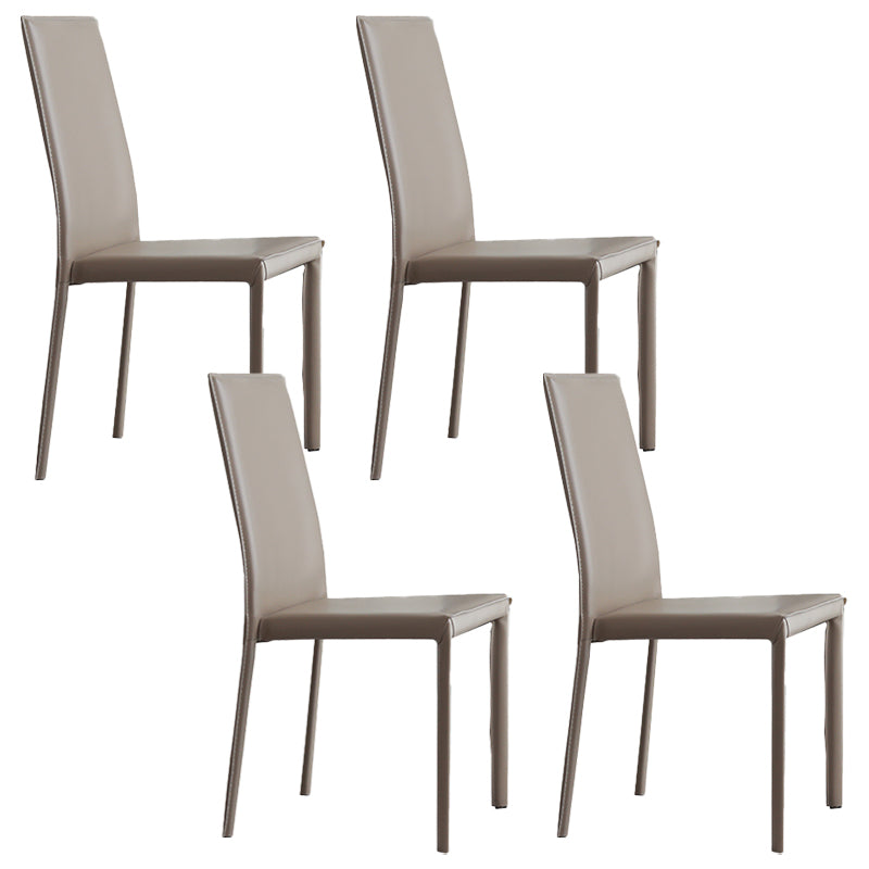 Modern Simple Side Chair Faux Leather Side Dining Chair for Home Use Cream Gray 4 Piece Set Clearhalo 'Dining Chairs' 'Dining Tables & Seating' 'dining_chair' 'furn' 'furn_dining_chair' 'Furniture' 'Kitchen & Dining Furniture' 7014690