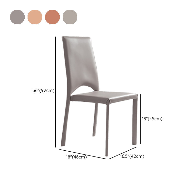 Modern Simple Side Chair Faux Leather Side Dining Chair for Home Use Clearhalo 'Dining Chairs' 'Dining Tables & Seating' 'dining_chair' 'furn' 'furn_dining_chair' 'Furniture' 'Kitchen & Dining Furniture' 7014693