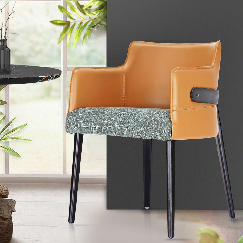 Modern Simple Arm Chair Wooden Base Dining Arm Chair for Living Room Clearhalo 'Dining Chairs' 'Dining Tables & Seating' 'dining_chair' 'furn' 'furn_dining_chair' 'Furniture' 'Kitchen & Dining Furniture' 7014729