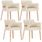Modern Simple Arm Chair Wooden Base Dining Arm Chair for Living Room Off-White 4 Piece Set Clearhalo 'Dining Chairs' 'Dining Tables & Seating' 'dining_chair' 'furn' 'furn_dining_chair' 'Furniture' 'Kitchen & Dining Furniture' 7014733