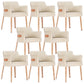 Modern Simple Arm Chair Wooden Base Dining Arm Chair for Living Room Off-White 8 Piece Set Clearhalo 'Dining Chairs' 'Dining Tables & Seating' 'dining_chair' 'furn' 'furn_dining_chair' 'Furniture' 'Kitchen & Dining Furniture' 7014737