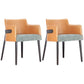 Modern Simple Arm Chair Wooden Base Dining Arm Chair for Living Room Orange 2 Piece Set Clearhalo 'Dining Chairs' 'Dining Tables & Seating' 'dining_chair' 'furn' 'furn_dining_chair' 'Furniture' 'Kitchen & Dining Furniture' 7014741