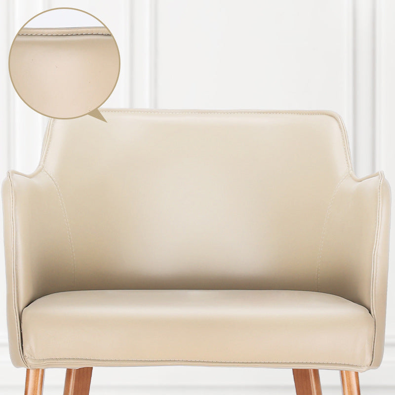 Modern Simple Arm Chair Wooden Base Dining Arm Chair for Living Room Clearhalo 'Dining Chairs' 'Dining Tables & Seating' 'dining_chair' 'furn' 'furn_dining_chair' 'Furniture' 'Kitchen & Dining Furniture' 7014744