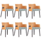Modern Simple Arm Chair Wooden Base Dining Arm Chair for Living Room Orange 6 Piece Set Clearhalo 'Dining Chairs' 'Dining Tables & Seating' 'dining_chair' 'furn' 'furn_dining_chair' 'Furniture' 'Kitchen & Dining Furniture' 7014745