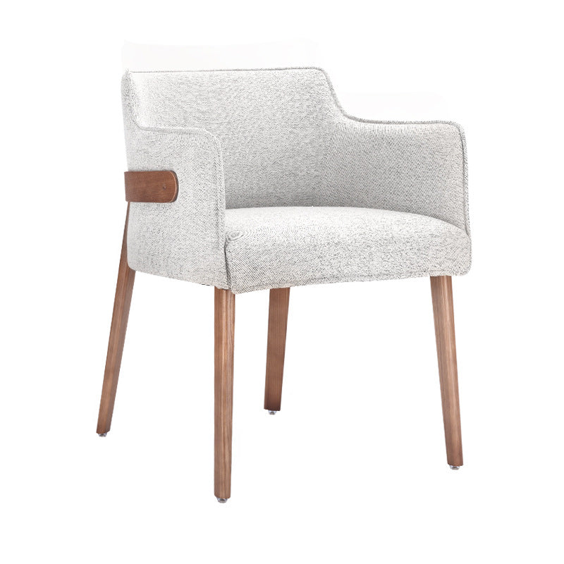 Modern Simple Arm Chair Wooden Base Dining Arm Chair for Living Room Grey 1 Piece Clearhalo 'Dining Chairs' 'Dining Tables & Seating' 'dining_chair' 'furn' 'furn_dining_chair' 'Furniture' 'Kitchen & Dining Furniture' 7014748