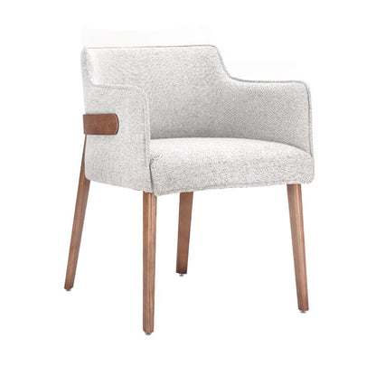 Modern Simple Arm Chair Wooden Base Dining Arm Chair for Living Room Grey 1 Piece Clearhalo 'Dining Chairs' 'Dining Tables & Seating' 'dining_chair' 'furn' 'furn_dining_chair' 'Furniture' 'Kitchen & Dining Furniture' 7014748