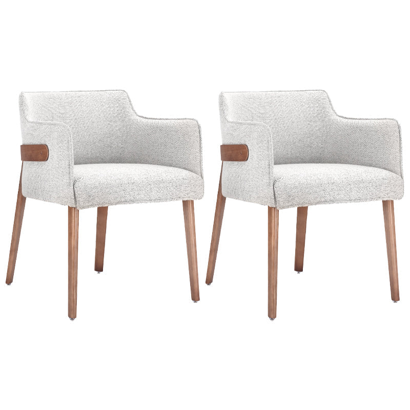 Modern Simple Arm Chair Wooden Base Dining Arm Chair for Living Room Grey 2 Piece Set Clearhalo 'Dining Chairs' 'Dining Tables & Seating' 'dining_chair' 'furn' 'furn_dining_chair' 'Furniture' 'Kitchen & Dining Furniture' 7014749