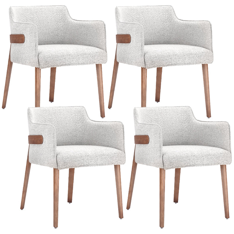 Modern Simple Arm Chair Wooden Base Dining Arm Chair for Living Room Grey 4 Piece Set Clearhalo 'Dining Chairs' 'Dining Tables & Seating' 'dining_chair' 'furn' 'furn_dining_chair' 'Furniture' 'Kitchen & Dining Furniture' 7014750