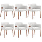 Modern Simple Arm Chair Wooden Base Dining Arm Chair for Living Room Grey 6 Piece Set Clearhalo 'Dining Chairs' 'Dining Tables & Seating' 'dining_chair' 'furn' 'furn_dining_chair' 'Furniture' 'Kitchen & Dining Furniture' 7014751