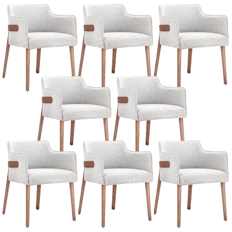 Modern Simple Arm Chair Wooden Base Dining Arm Chair for Living Room Grey 8 Piece Set Clearhalo 'Dining Chairs' 'Dining Tables & Seating' 'dining_chair' 'furn' 'furn_dining_chair' 'Furniture' 'Kitchen & Dining Furniture' 7014752