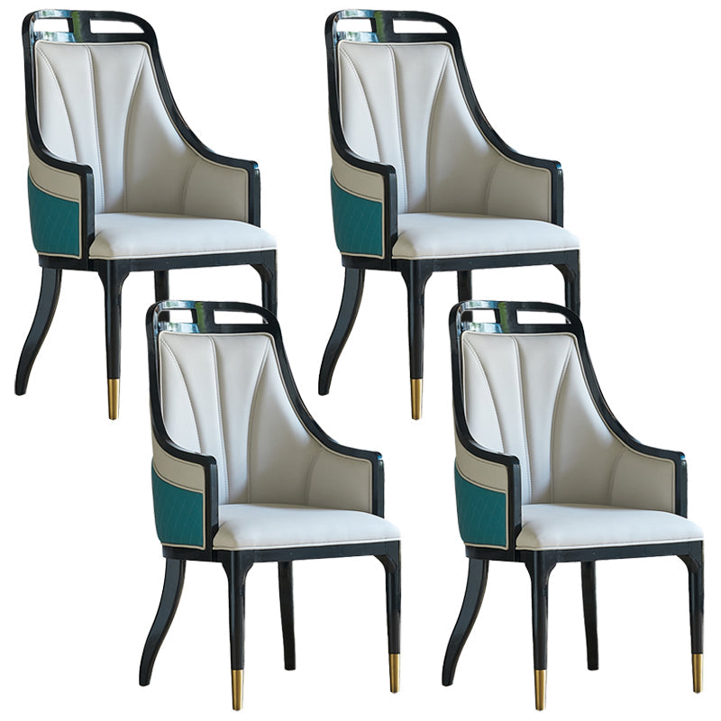 Modern Simple Arm Chair Wooden Frame Dining Arm Chair for Living Room