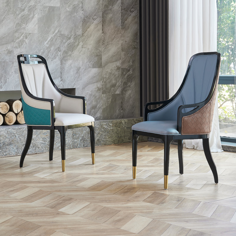 Modern Simple Arm Chair Wooden Frame Dining Arm Chair for Living Room