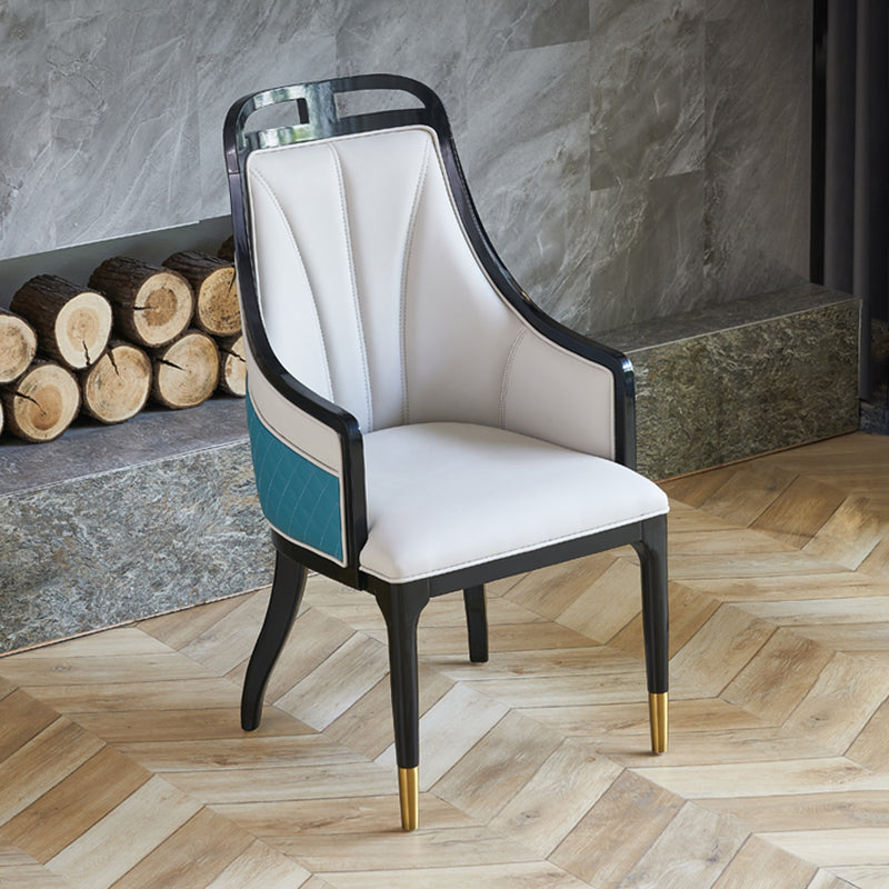 Modern Simple Arm Chair Wooden Frame Dining Arm Chair for Living Room