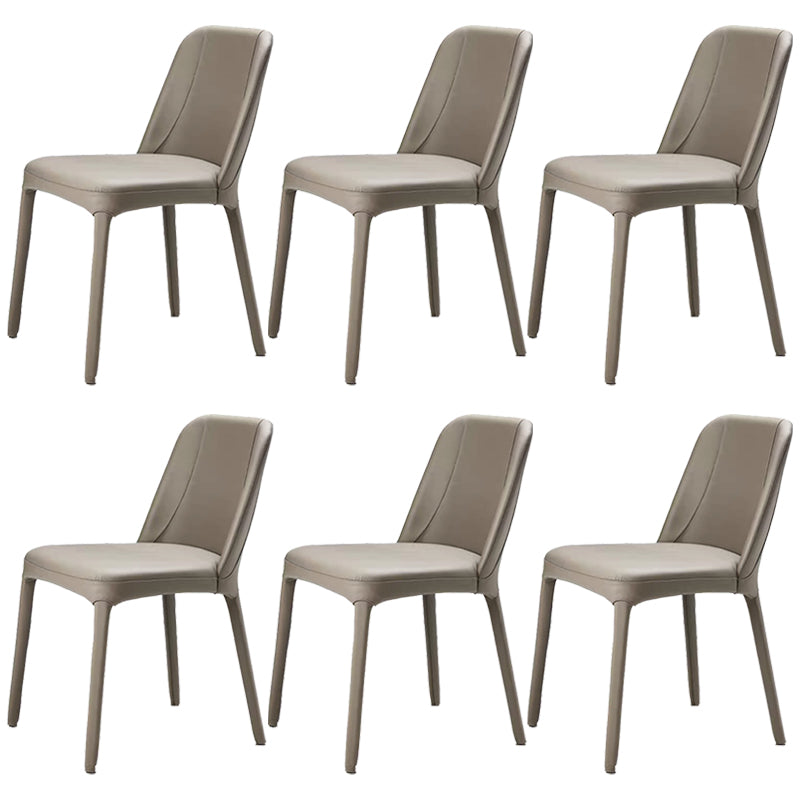 Faux Leather Kitchen Dining Chairs Parsons Chairs with Metal Base