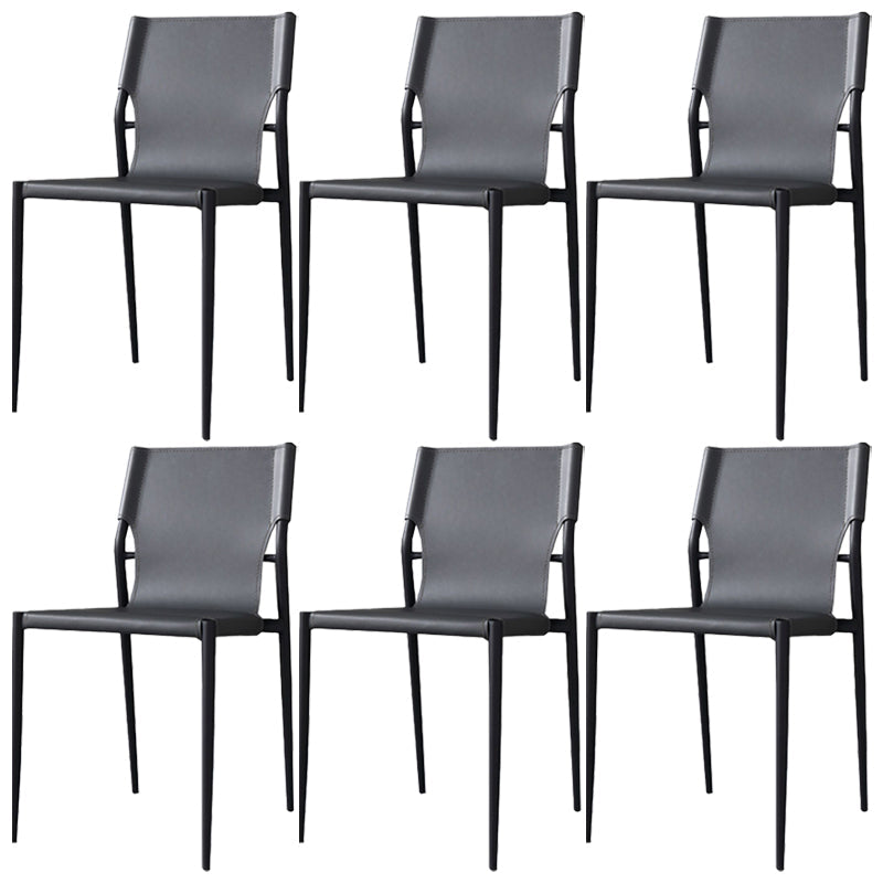 Moderne eenvoudige zijstoel kleurrijke faux lederen kant eetkamerstoel voor woonkamer